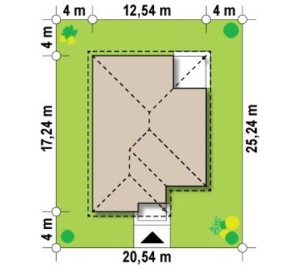 Visualization gallery - One-storey cottage with a corner terrace