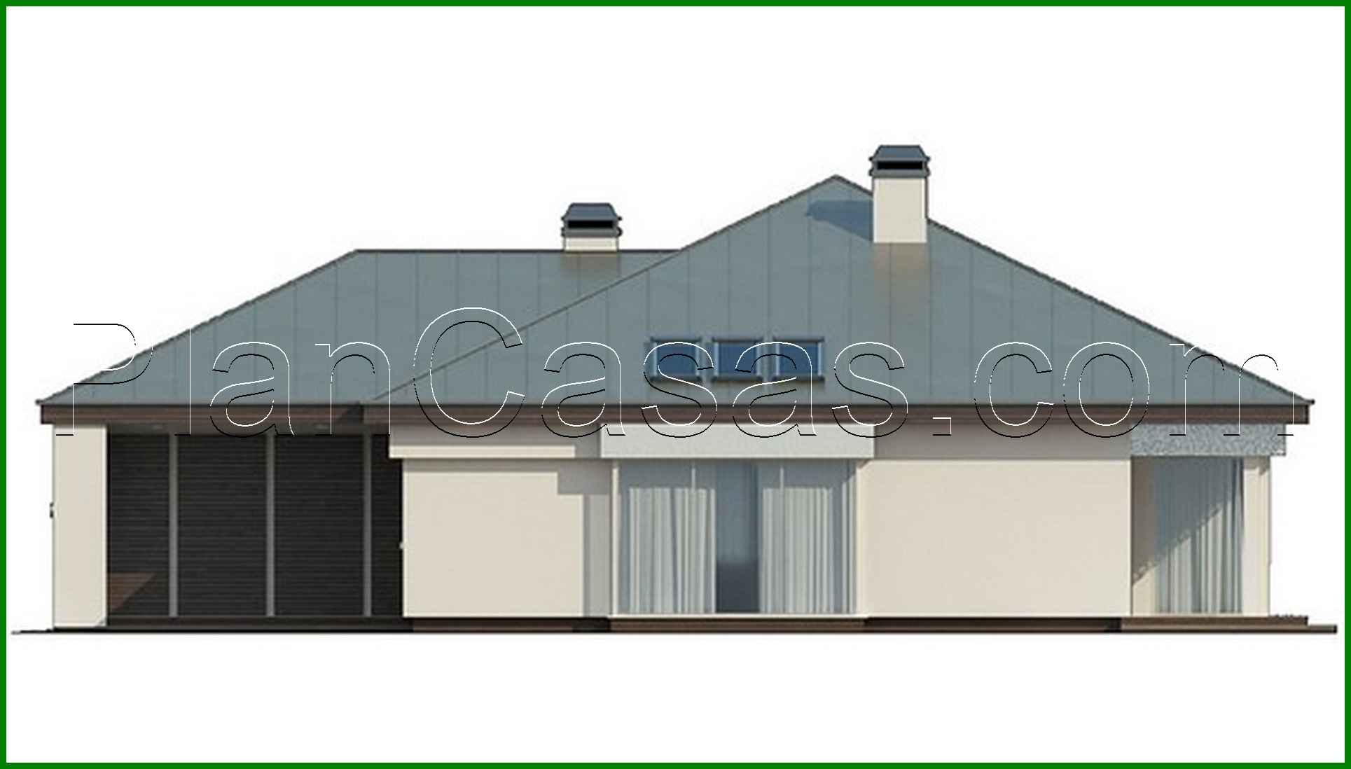 Visualization gallery - The project of a one-story cottage with a garage and a brick facade