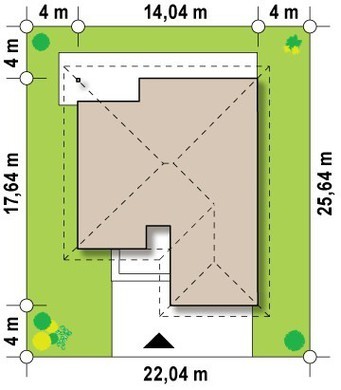 Visualization gallery - Project of a one-story house with a garage for two cars