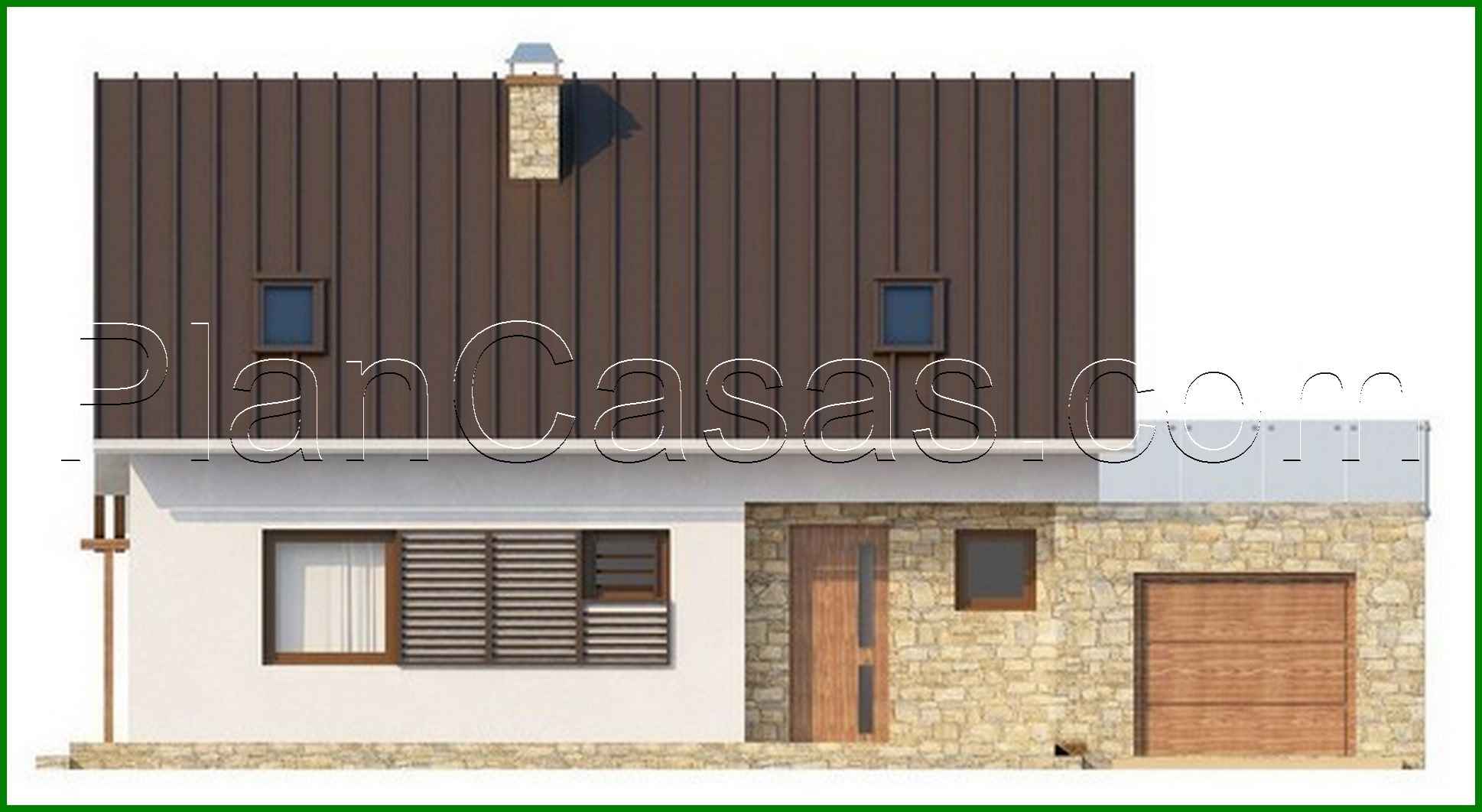 Visualization gallery - Project of a cottage with an attic, an office and a terrace above the garage