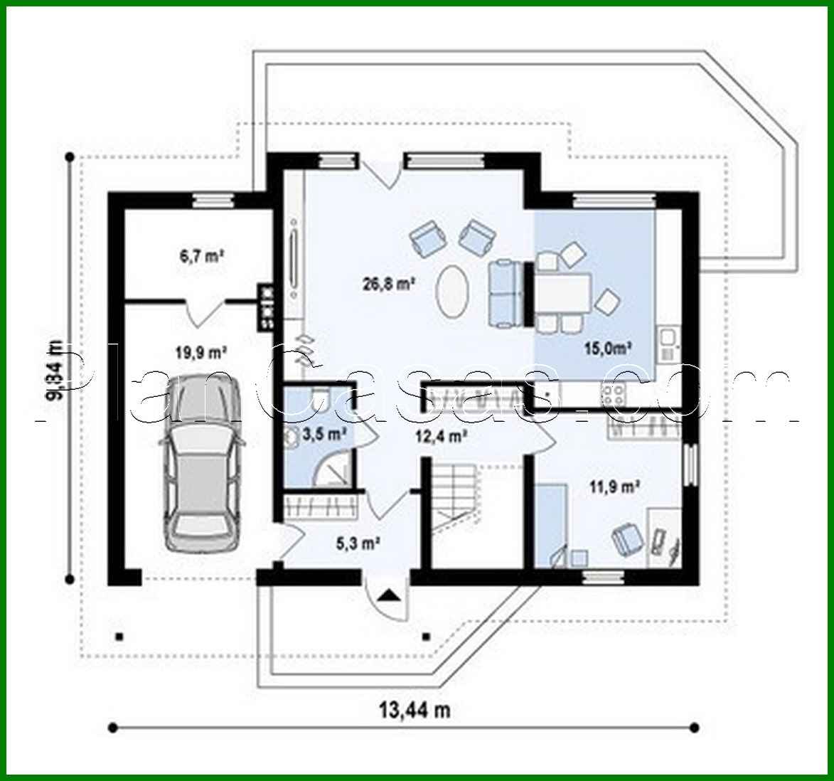 Visualization gallery - Project of a cottage with a garage and a large skylight