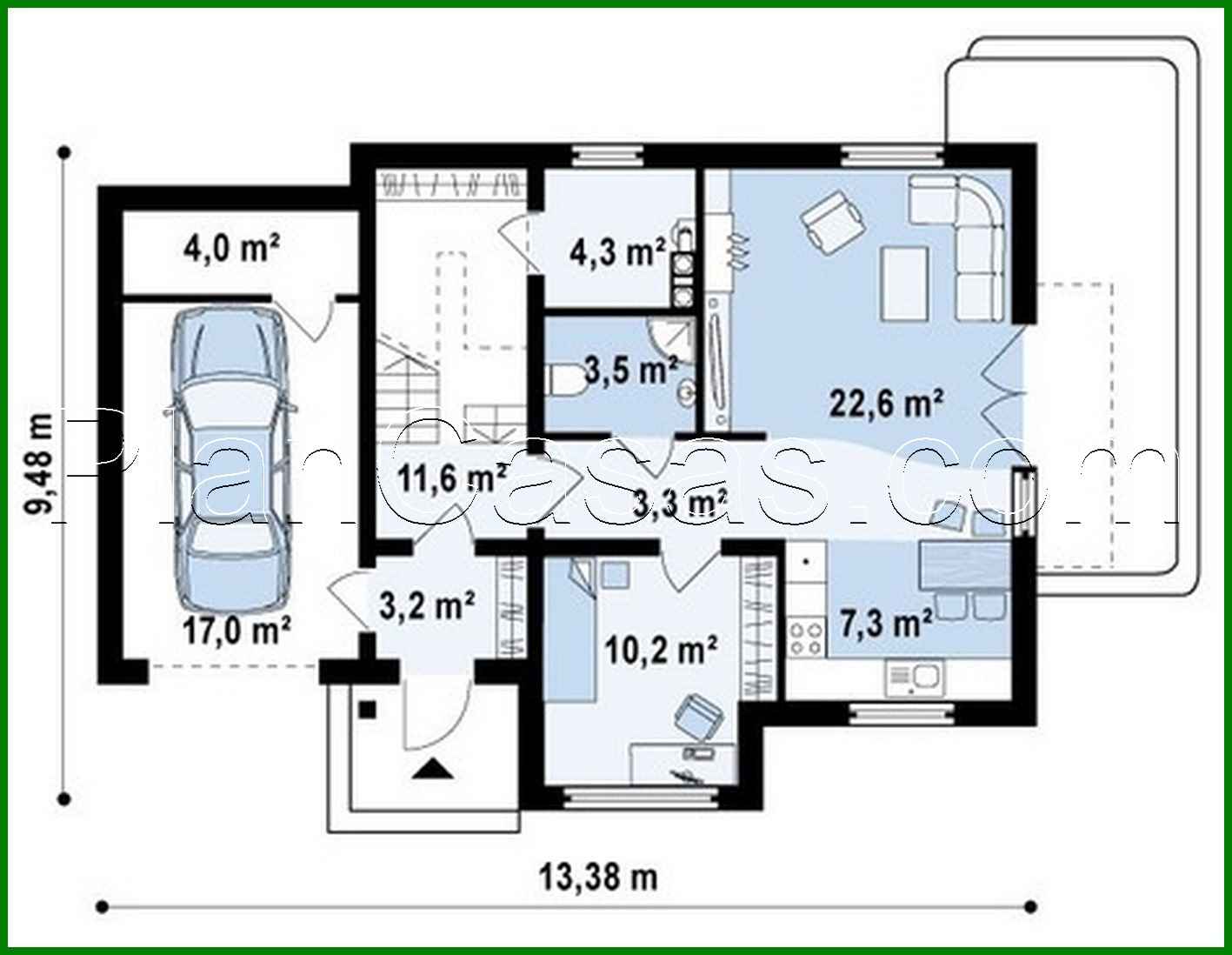 Visualization gallery - The project of a cottage with a garage, for two families