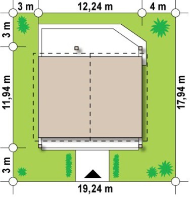 Visualization gallery - Single-storey house project with an additional frontal terrace