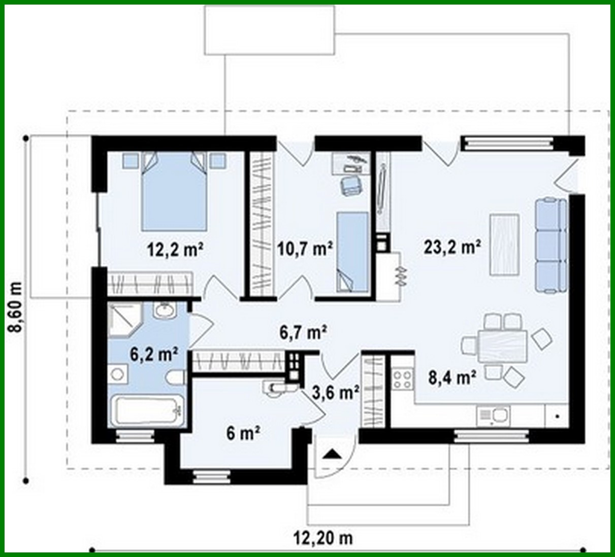 Visualization gallery - The project of a small summer cottage private one-story classic house