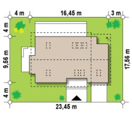 Visualization gallery - Project of a house with a gable roof and a garage