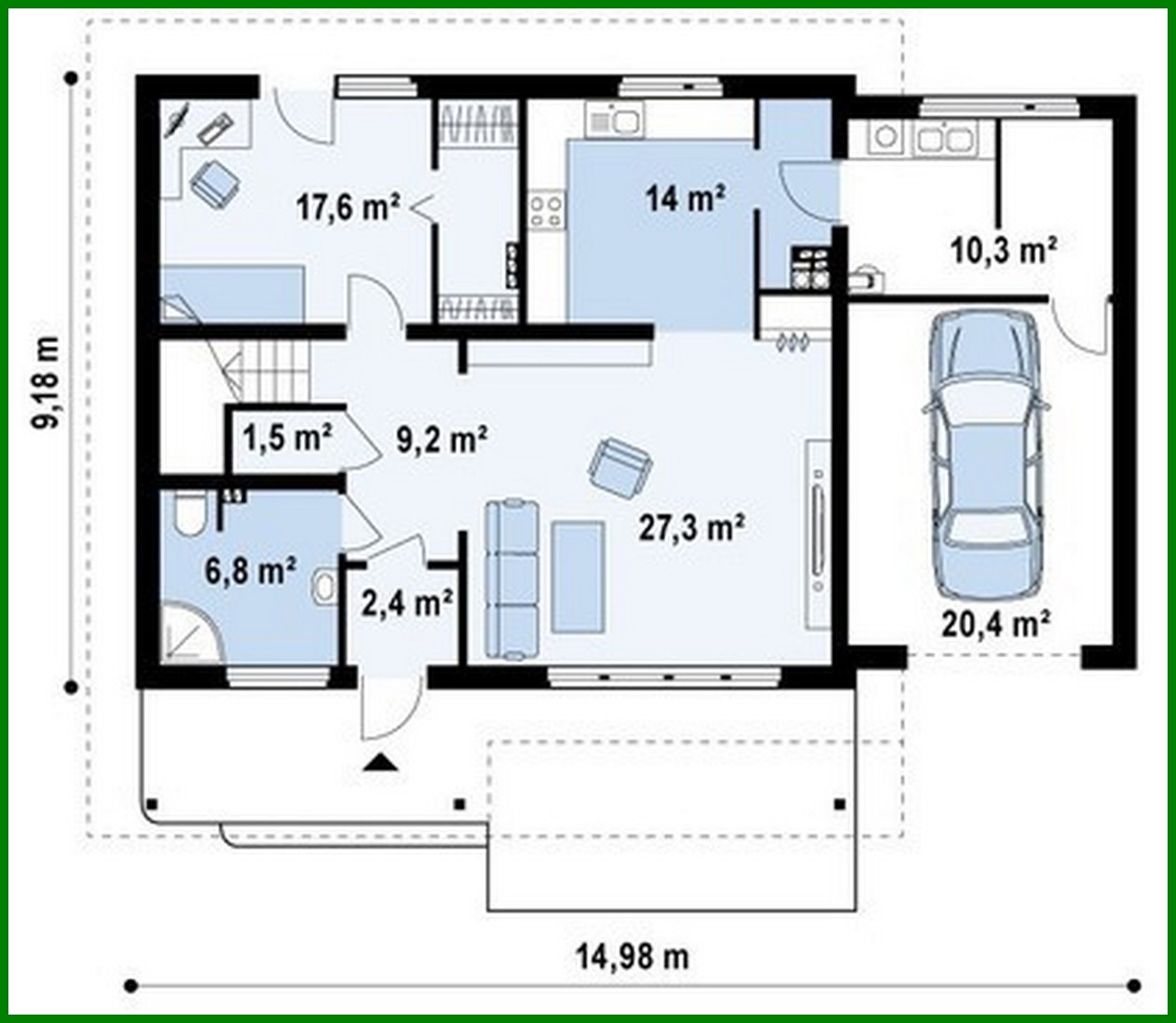Visualization gallery - The project of a bright house with a large terrace on the second floor