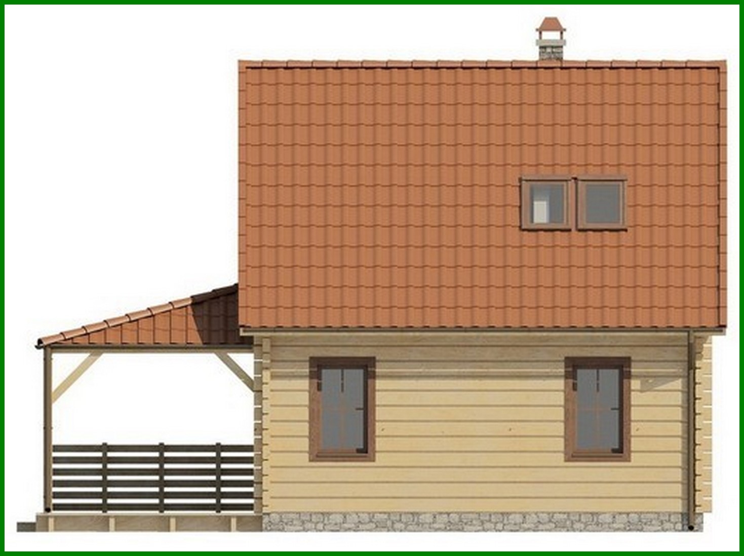 Visualization gallery - Small house project with attic and side terrace