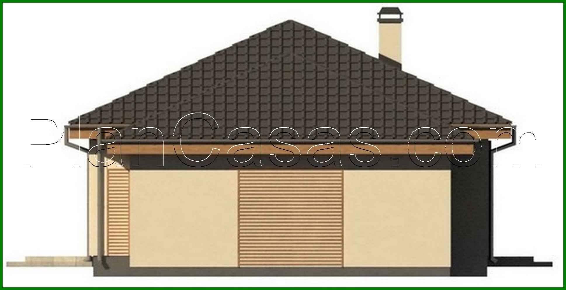 Visualization gallery - One-storey cottage project with a garage