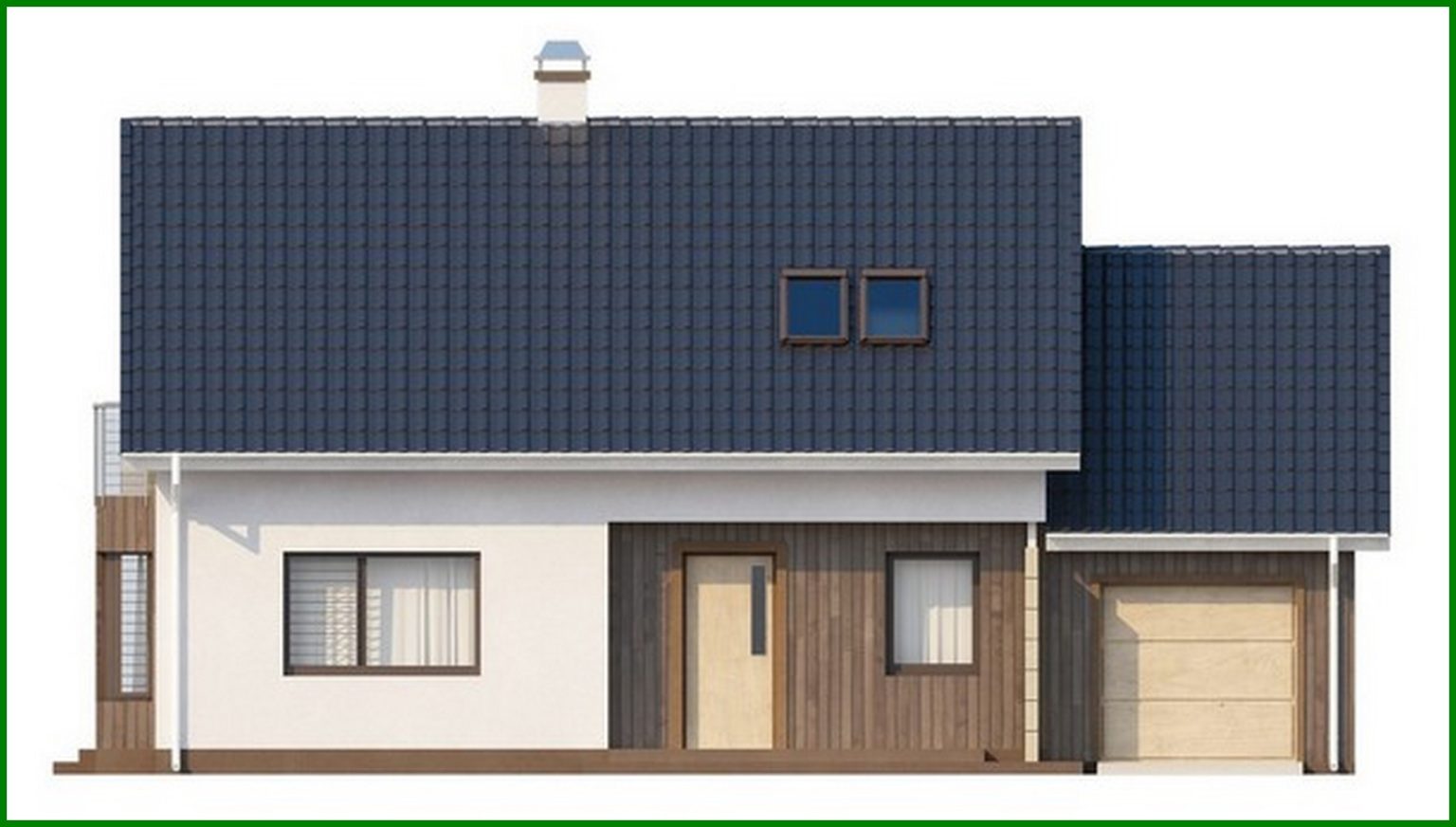 Two-storey house with two terraces house plan