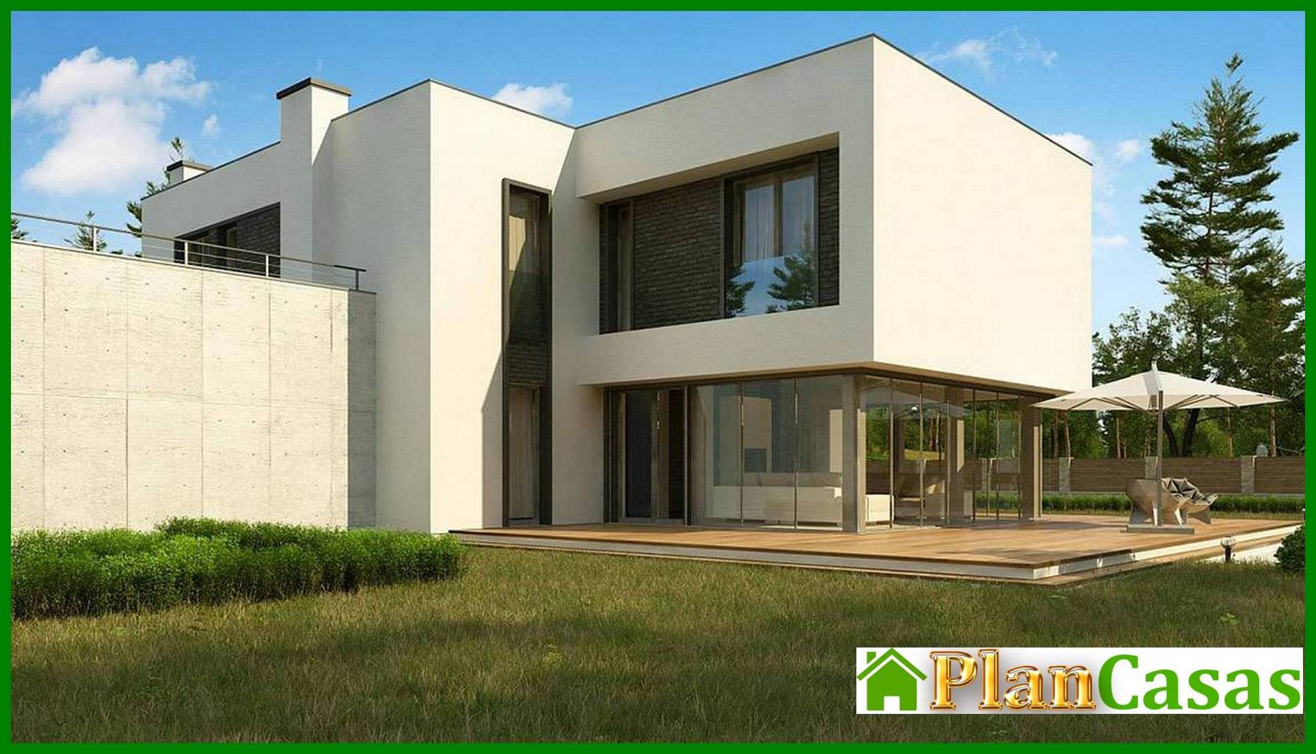 Plan of a modern mansion with an area of ​​283 square meters. m with an attached garage for two cars house plan