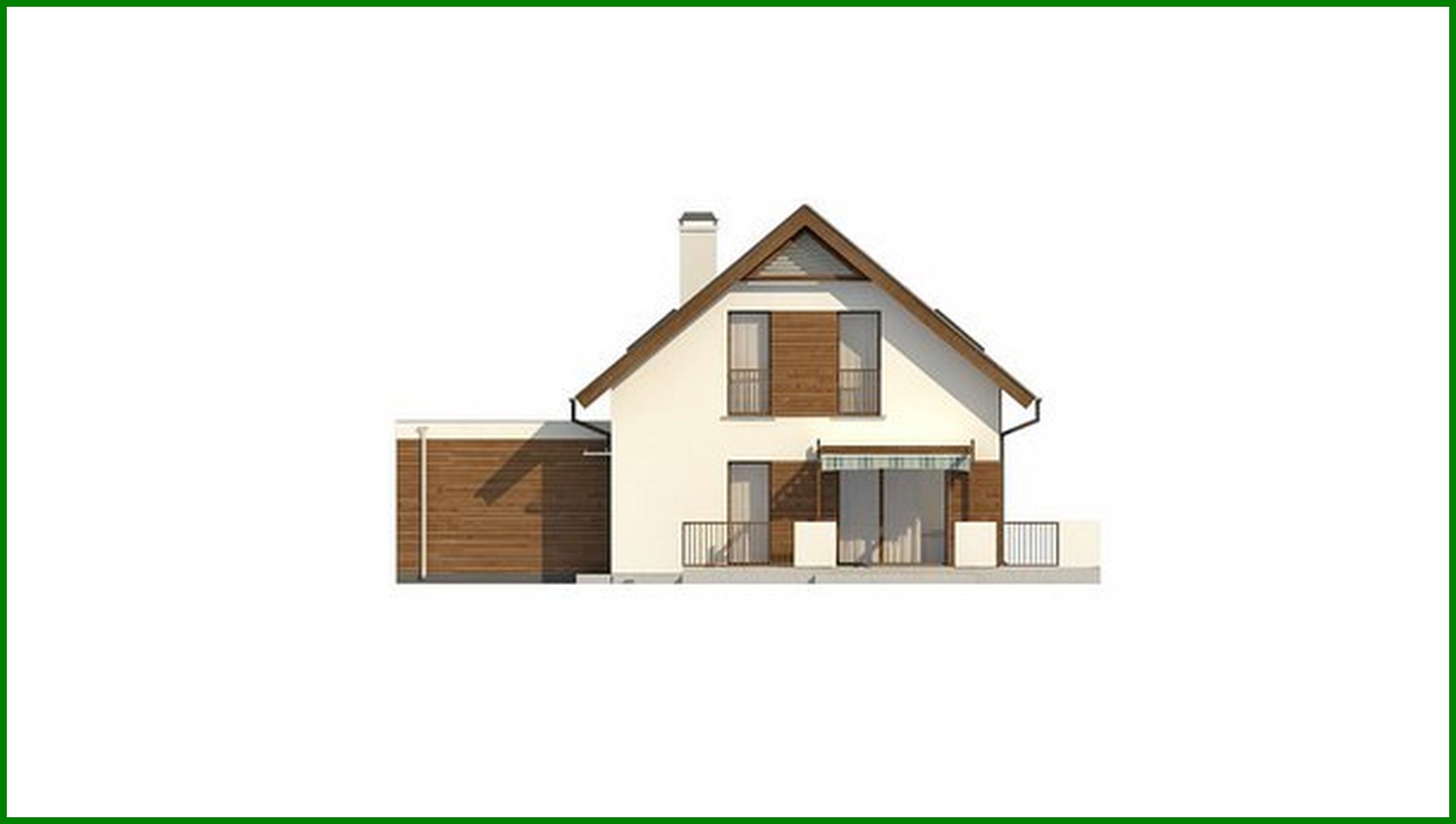 Visualization gallery - The project of a classic two-story cottage with a garage for two cars with an area of ​​more than 150 m²