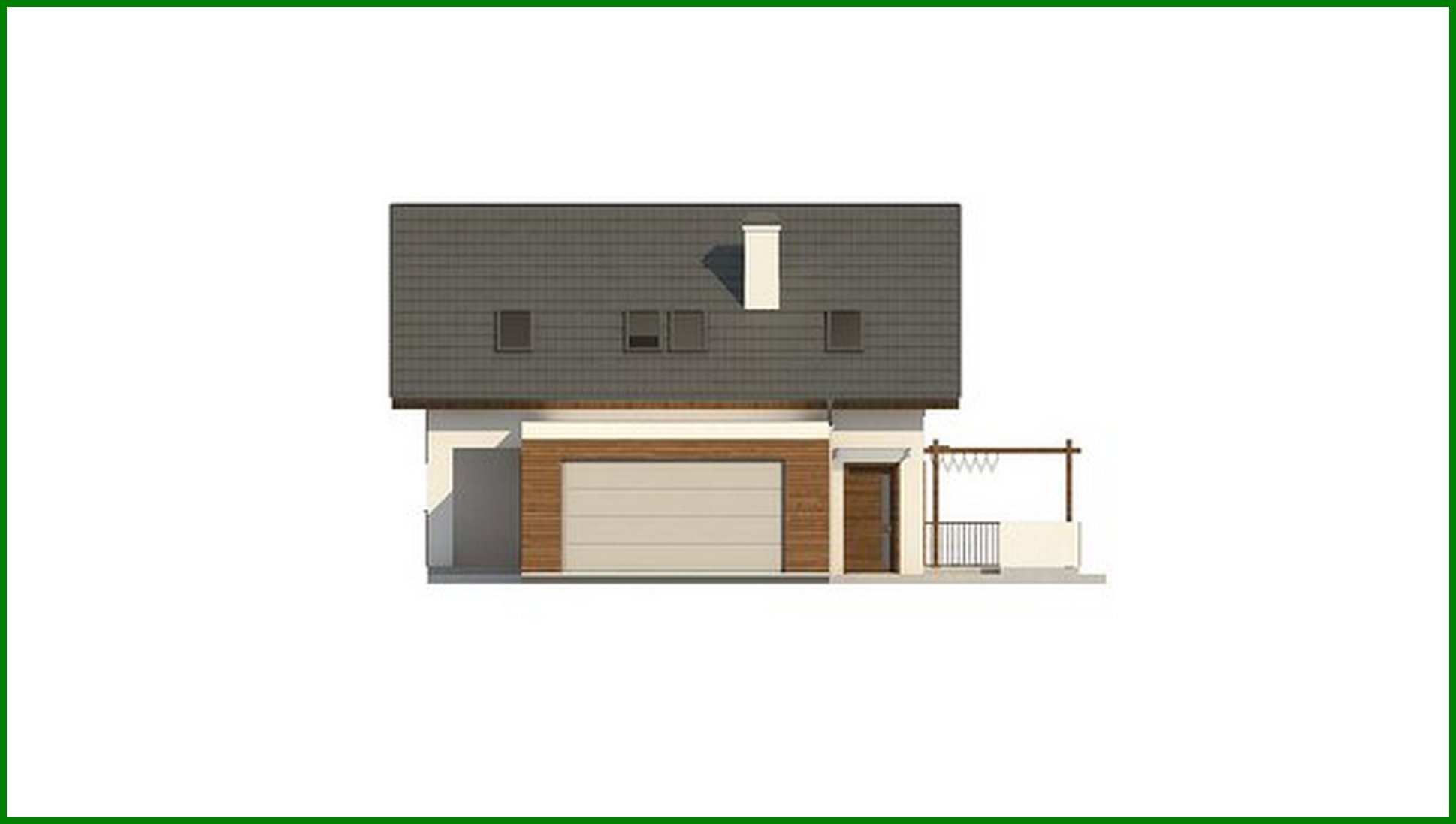 Visualization gallery - The project of a classic two-story cottage with a garage for two cars with an area of ​​more than 150 m²