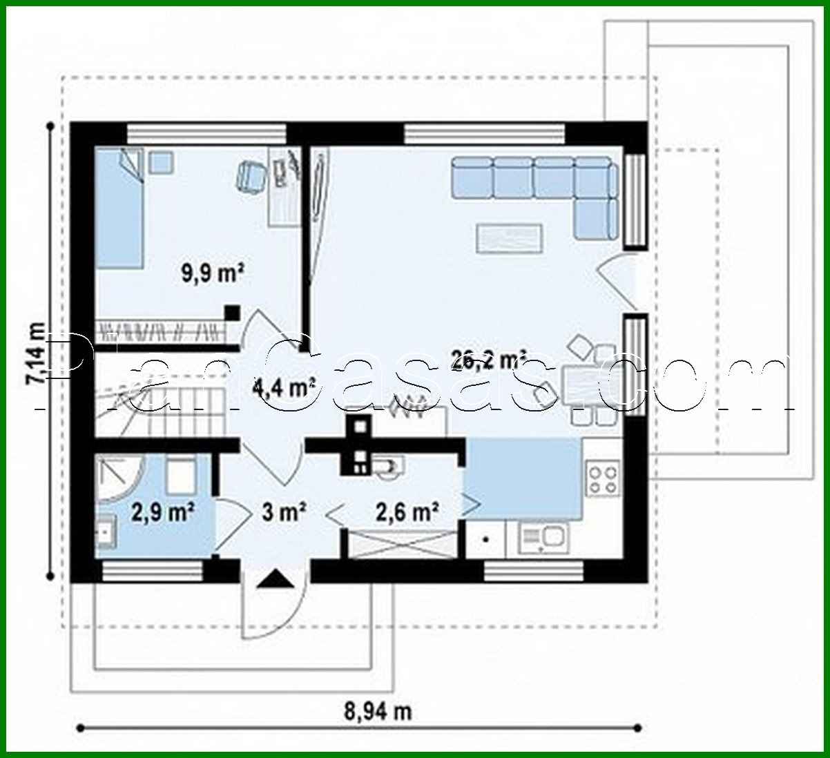 Visualization gallery - The project of a cottage with an attic 7 on 9 in a classic style